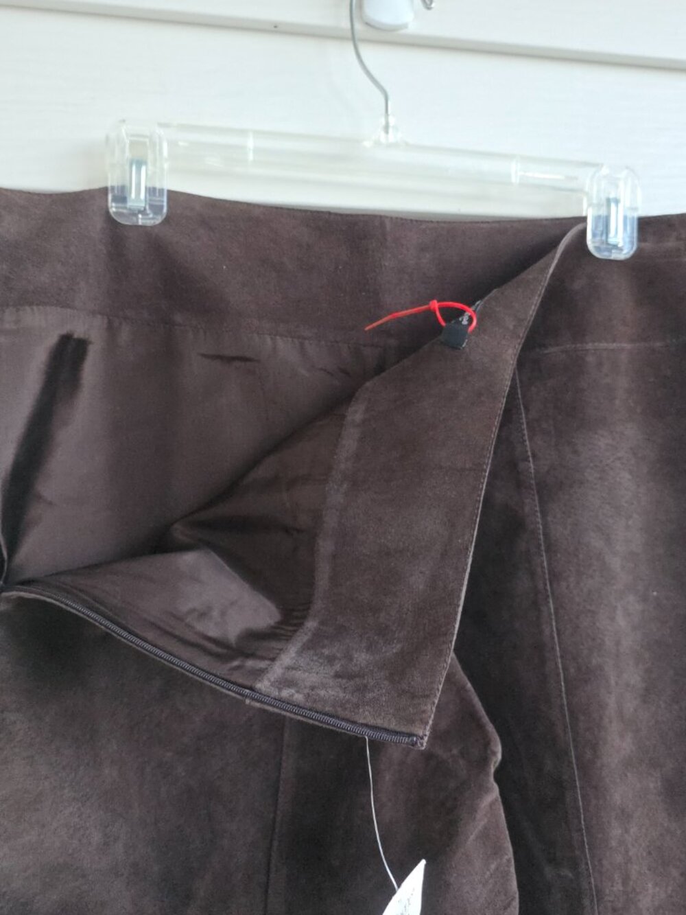 NWT Karen Kane brown leather winter rose suede gaucho pants - Picture 7 of 8